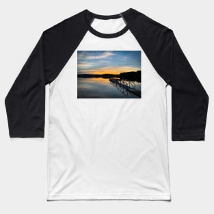 Sunset at Lake Lanier Boat Dock Baseball T-Shirt